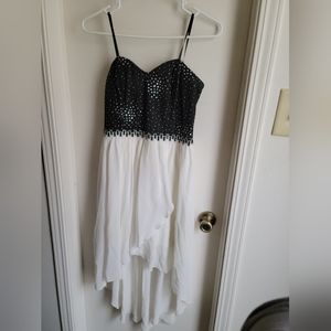 High Low Black and White Dress